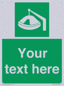 Custom sign Safe condition Davit-launched liferaft